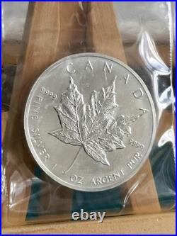 1990 1oz Canadian Maple Leaf Silver coin PERFECTLY RCM SEALED AND GENUINE (2)