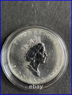 1990 Canada $5 1 oz Silver Maple Leaf Bullion coin