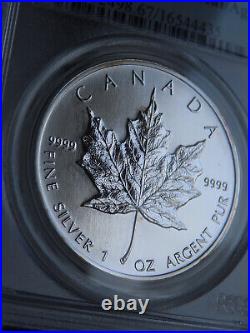 1993 Canada Maple Leaf S$5 PCGS MS67 silver 1oz dollar mint state