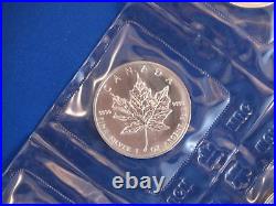 1993 Canada Maple Leaf Silver One Ounce BU Lot Of 10 B5302
