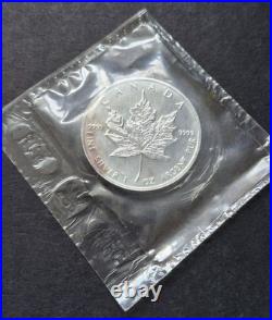1994 Sealed 1 Oz. 9999 Silver $5 Maple Leaf Collectible Coin Rcm Plastic Ogp