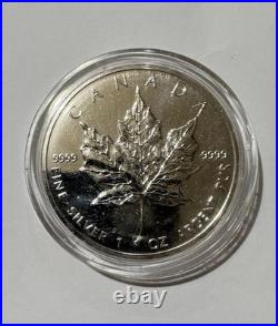 1995 Canadian Maple Leaf Silver Coin 1oz Troy Ounce in Capsule