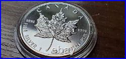 1997 1oz CANADA MAPLE LEAF 5 DOLLAR 0.9999 SILVER COIN VERY LOW MINTAGE