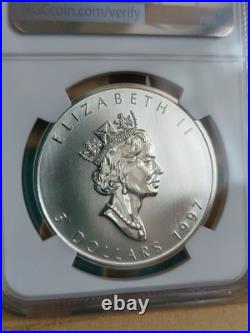 1997 1oz Canadian Maple Leaf Silver coin FRESH GRADED BY NGC MS68 Extremely Rare