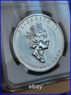 1997 1oz Canadian Maple Leaf Silver coin FRESH GRADED BY NGC MS69 Extremely Rare