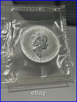 1997 Canada $5 Silver Maple Leaf Coin. 9999 Pure 1oz RCM SEALed Key Date #1