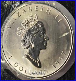 1997 Canada Key Date 1oz Fine Silver Maple Leaf, Rare