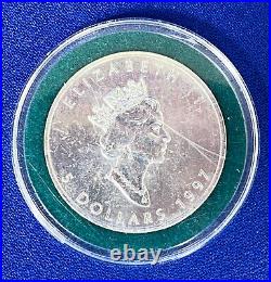 1997 Elizabeth II 5 Dollars Canada. 9999 Fine Silver 1oz Low Mintage Coin! 113