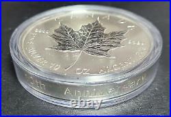 1998 10oz $50 Canada Silver Maple Leaf 10th Anniversary withCase & COA