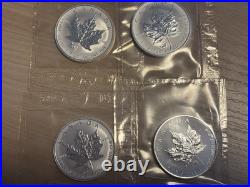 1998-2009 Canada 12 1oz silver Lunar privy maple leaf set bullion coin