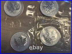 1998-2009 Canada 12 1oz silver Lunar privy maple leaf set bullion coin