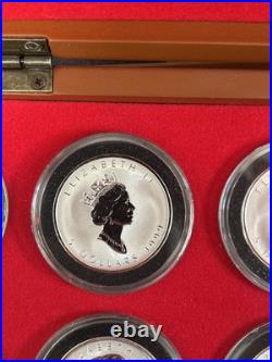 1998-2009 Maple Leaf Reverse Proof Privy Set- In Capsule With 2 Wooden Boxes