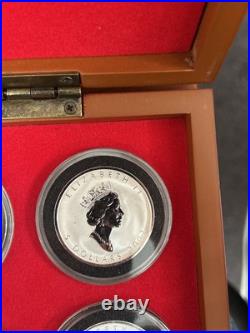 1998-2009 Maple Leaf Reverse Proof Privy Set- In Capsule With 2 Wooden Boxes
