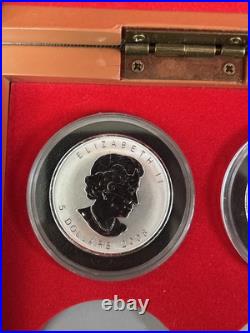 1998-2009 Maple Leaf Reverse Proof Privy Set- In Capsule With 2 Wooden Boxes