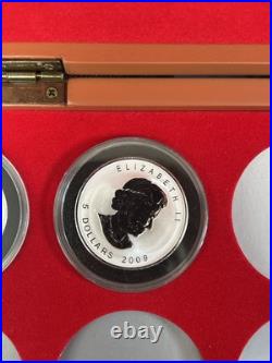 1998-2009 Maple Leaf Reverse Proof Privy Set- In Capsule With 2 Wooden Boxes