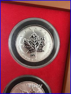 1998-2009 Maple Leaf Reverse Proof Privy Set- In Capsule With 2 Wooden Boxes