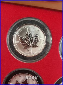 1998-2009 Maple Leaf Reverse Proof Privy Set- In Capsule With 2 Wooden Boxes