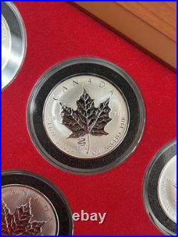 1998-2009 Maple Leaf Reverse Proof Privy Set- In Capsule With 2 Wooden Boxes