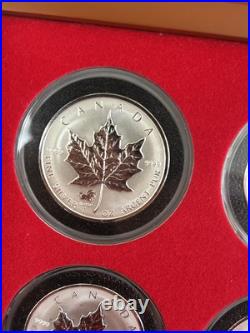 1998-2009 Maple Leaf Reverse Proof Privy Set- In Capsule With 2 Wooden Boxes