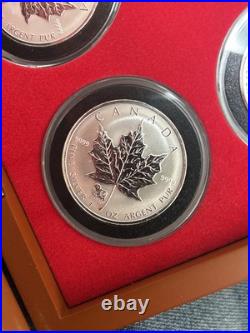 1998-2009 Maple Leaf Reverse Proof Privy Set- In Capsule With 2 Wooden Boxes