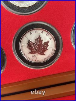 1998-2009 Maple Leaf Reverse Proof Privy Set- In Capsule With 2 Wooden Boxes