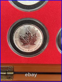 1998-2009 Maple Leaf Reverse Proof Privy Set- In Capsule With 2 Wooden Boxes