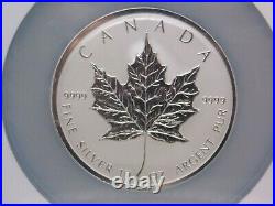 1998 $50 CANADA 10oz Maple Leaf 10th Ann. Silver. 9999 NGC M67 ECC&C, Inc