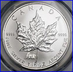 1998, Canada, Elizabeth II. Silver Maple Leaf $5 Tiger Privy Mark. PCGS SP-67