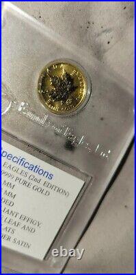1998 Canadian 1/10 Privy Mark Encased Mint! 9999.9 Fine Gold Certified Case Rare