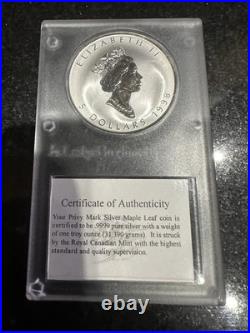 1998 Canadian Maple Leaf Titanic Privy Proof Silver Capsule