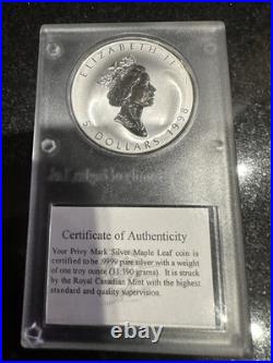 1998 Canadian Maple Leaf Titanic Privy Proof Silver Capsule