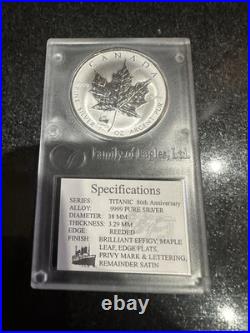 1998 Canadian Maple Leaf Titanic Privy Proof Silver Capsule
