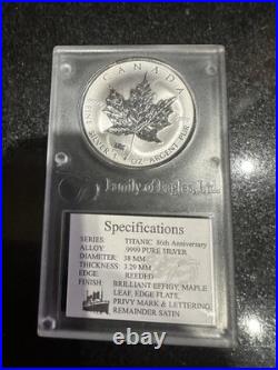 1998 Canadian Maple Leaf Titanic Privy Proof Silver Capsule