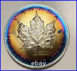 1998 Monster Toned Silver Canadian Maple Leaf Canada 9999 Silver