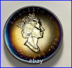 1998 Monster Toned Silver Canadian Maple Leaf Canada 9999 Silver