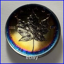 1998 Monster Toned Silver Canadian Maple Leaf Canada 9999 Silver
