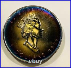 1998 Monster Toned Silver Canadian Maple Leaf Canada 9999 Silver
