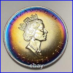 1998 Monster Toned Silver Canadian Maple Leaf Canada 9999 Silver