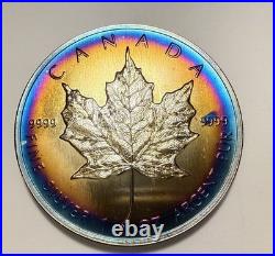 1998 Monster Toned Silver Canadian Maple Leaf Canada 9999 Silver