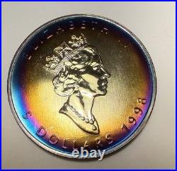 1998 Monster Toned Silver Canadian Maple Leaf Canada 9999 Silver