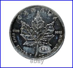 1999 2000 $5 Pure. 999 Silver Maple Leaf 1 oz Coin RCM Capsule Firework Privy