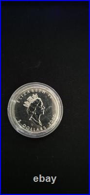 1999 2000 Canadian Maple 1oz Silver Coin Fireworks Privy uncirculated 0.999