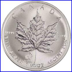 1999 $5 Silver Maple Leaf Rabbit Privy- 1 oz. Pure Silver Coin Lunar