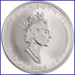 1999 $5 Silver Maple Leaf Rabbit Privy- 1 oz. Pure Silver Coin Lunar