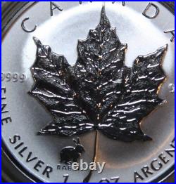 1999 Canada Maple Leaf Dollar 5 Silver 1oz F#5356 Reverse Proof Privy Rabbit
