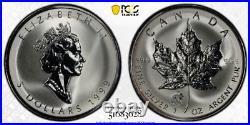 1999 Canada Rabbit Privy Silver Maple Leaf $5 PCGS MS69