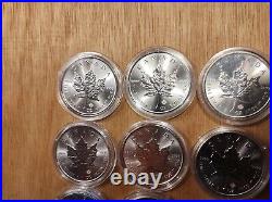 1oz Canada Canadian maple silver coins mixed years 9oz 2016 2014 2018 2020 2019