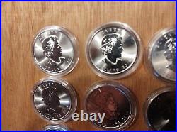 1oz Canada Canadian maple silver coins mixed years 9oz 2016 2014 2018 2020 2019