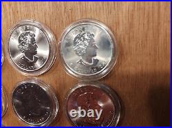 1oz Canada Canadian maple silver coins mixed years 9oz 2016 2014 2018 2020 2019