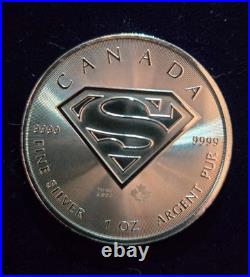 1oz Pure Silver. 999 Canadian Superman Maple Coin Sigma Test Verified